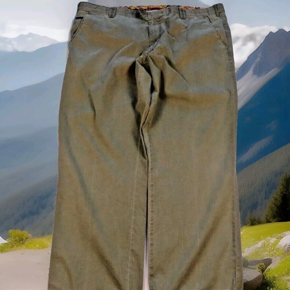 Meyer Pants Men's Bonn 41x29 Flat Front Cotton Blend‎ Corduroy Chino Made In EU